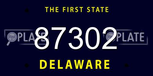 87302 Delaware License Plate