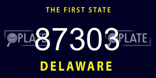 87303 Delaware License Plate