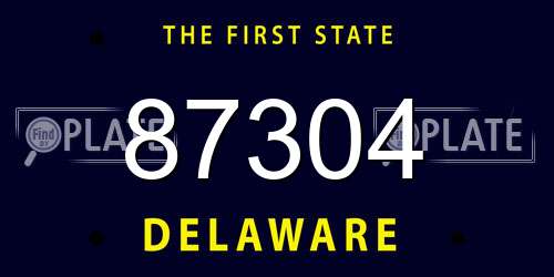87304 Delaware License Plate