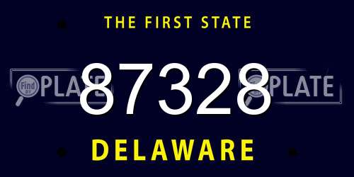 87328 Delaware License Plate
