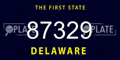 87329 Delaware License Plate