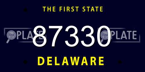 87330 Delaware License Plate