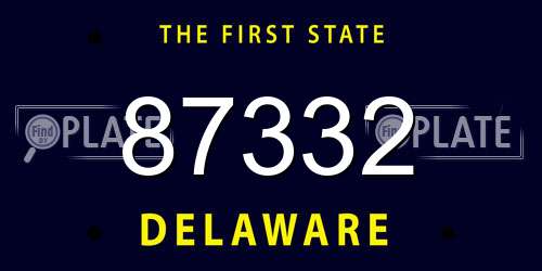 87332 Delaware License Plate