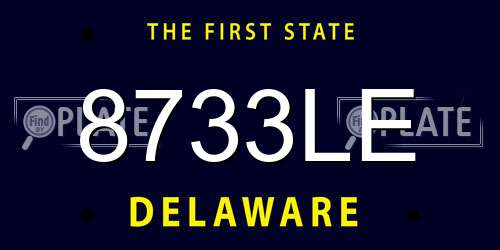 8733LE Delaware License Plate