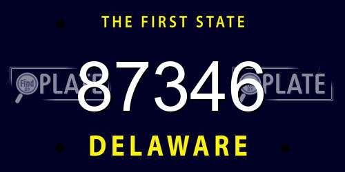 87346 Delaware License Plate