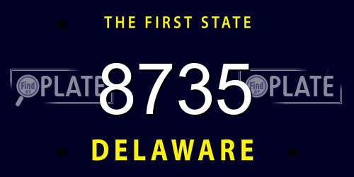8735 Delaware License Plate