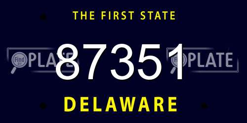 87351 Delaware License Plate