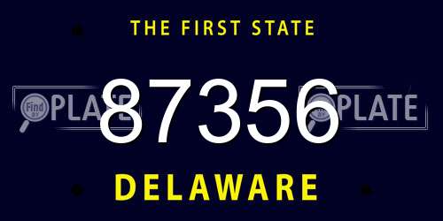 87356 Delaware License Plate