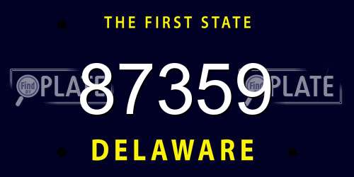 87359 Delaware License Plate