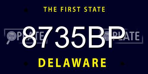 8735BP Delaware License Plate