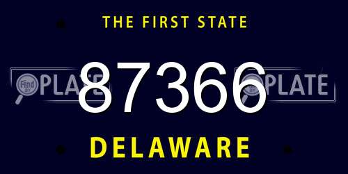 87366 Delaware License Plate