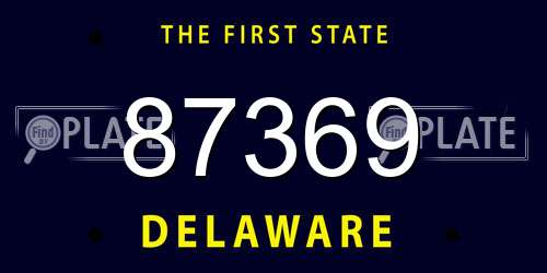 87369 Delaware License Plate