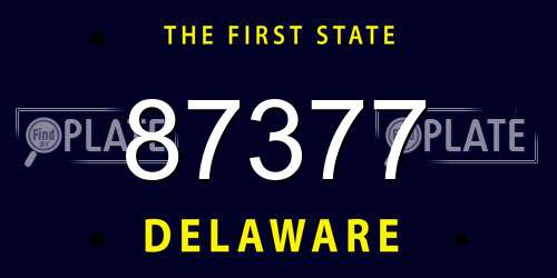 87377 Delaware License Plate