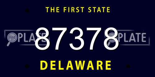 87378 Delaware License Plate