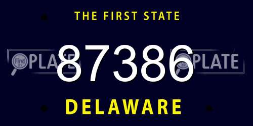 87386 Delaware License Plate