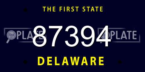 87394 Delaware License Plate