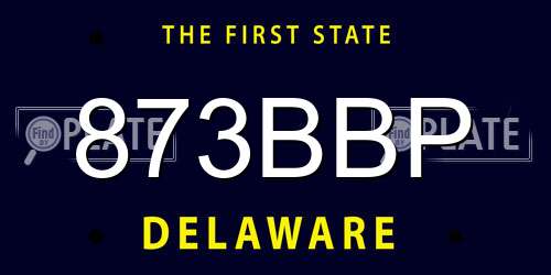 873BBP Delaware License Plate