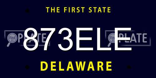 873ELE Delaware License Plate