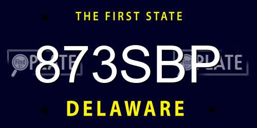 873SBP Delaware License Plate