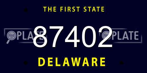 87402 Delaware License Plate