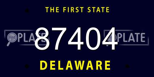 87404 Delaware License Plate