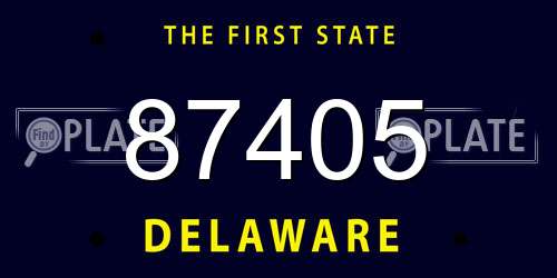 87405 Delaware License Plate