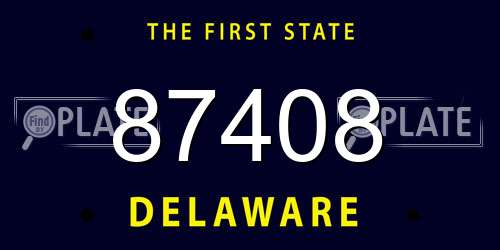 87408 Delaware License Plate