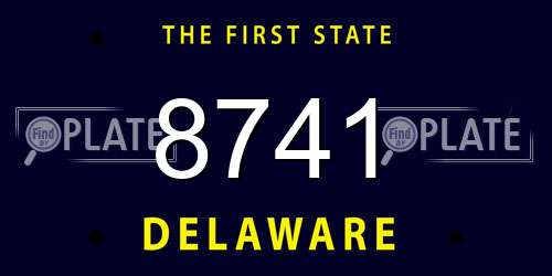 8741 Delaware License Plate