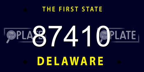87410 Delaware License Plate