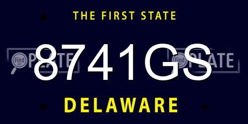 8741GS Delaware License Plate