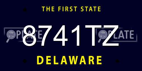 8741TZ Delaware License Plate