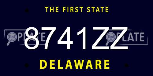 8741ZZ Delaware License Plate