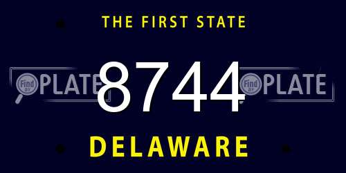8744 Delaware License Plate