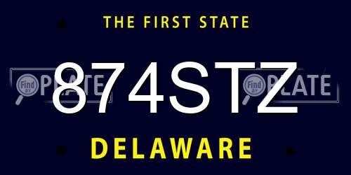 874STZ Delaware License Plate