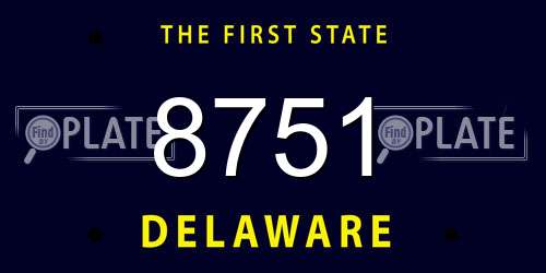 8751 Delaware License Plate