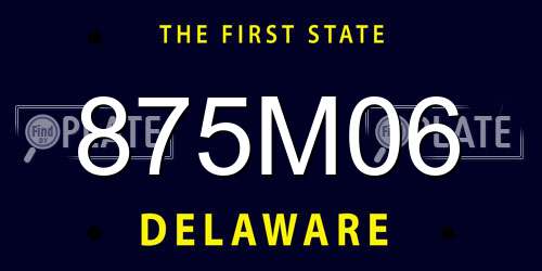875M06 Delaware License Plate