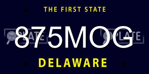 875MOG Delaware License Plate