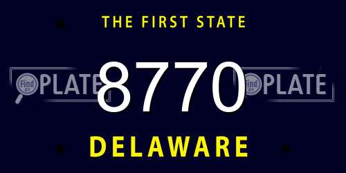 8770 Delaware License Plate