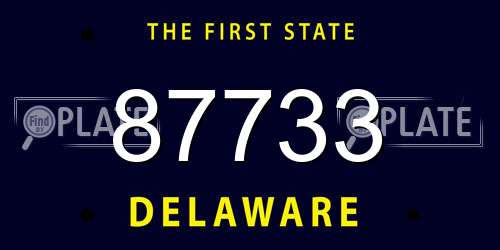 87733 Delaware License Plate