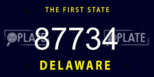 87734 Delaware License Plate