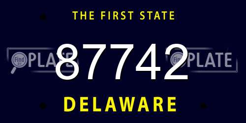 87742 Delaware License Plate