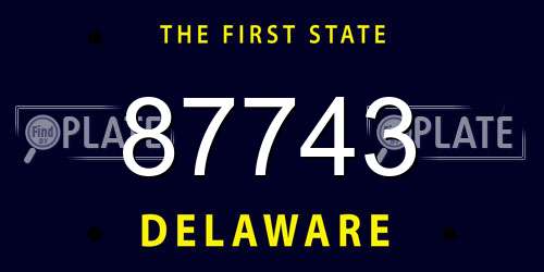 87743 Delaware License Plate