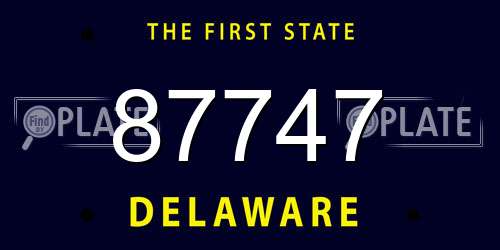 87747 Delaware License Plate
