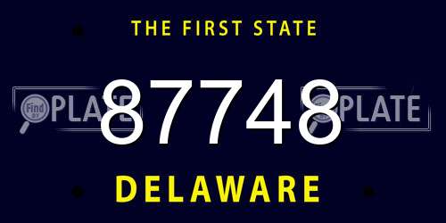 87748 Delaware License Plate