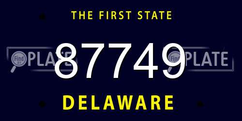 87749 Delaware License Plate