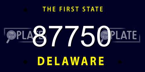 87750 Delaware License Plate