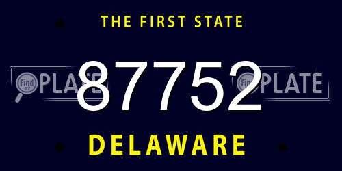 87752 Delaware License Plate