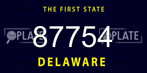 87754 Delaware License Plate