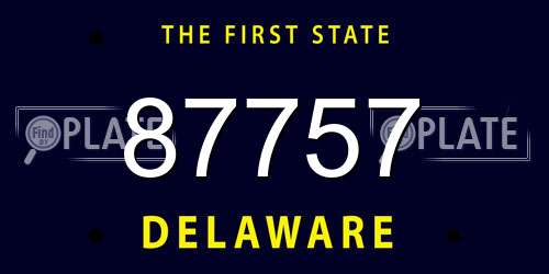 87757 Delaware License Plate
