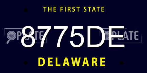 8775DE Delaware License Plate